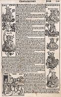 Лист 53 из знаменитой первопечатной книги Хартмана Шеделя "Всемирная хроника", также известной как "Нюрнбергские хроники". Die Schedelsche Weltchronik (Liber Chronicarum). Нюрнберг, 1493