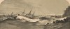 Крушения судов турецко-англо-французского флота близ Балаклавы (на Южном берегу Крыма) во время бури 2 ноября 1854 года. Русский художественный листок, №6, 1855