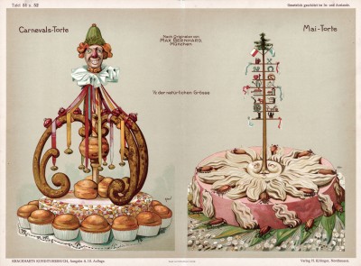 Карнвальный и "Майский" торты от мюнхенского кондитера Макса Бернхарда (в 1/2 натуральной величины)