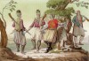 Албанские солдаты (из знаменитой работы Джулио Феррарио Il costume antico e moderno, o, storia... di tutti i popoli antichi e moderni, изданной в Милане в 1816 году (Европа. Том I))