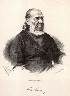 Сергей Тимофеевич Аксаков (1791-1859) -- московский цензор, литератор, мемуарист, владелец усадьбы Абрамцево. С фотографии Бергнера. 