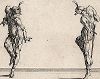 Панталоне, смотрящие друг на друга. Офорт Жака Калло из сюиты Capricci De Varie Figures (Флорентийская серия), ок. 1617 гг. 
