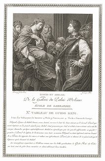 Давид и Авигея работы Гвидо Рени. Лист из знаменитого издания Galérie du Palais Royal..., Париж, 1786