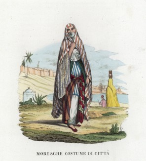 Горожанка из Марокко (иллюстрация к L'Africa francese... - хронике французских колониальных захватов в Северной Африке, изданной во Флоренции в 1846 году)
