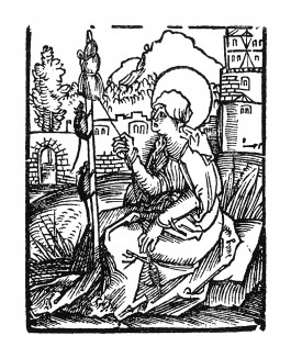 Святая Гертруда Великая. Ганс Бальдунг Грин. Иллюстрация к Hortulus Animae. Издал Martin Flach. Страсбург, 1512