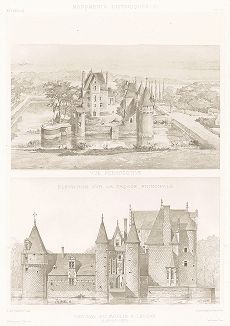 Замок Мулен в Ласе-сюр-Крун (XV век), лист 1. Archives de la Commission des monuments historiques, т.3, Париж, 1898-1903. 