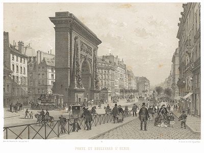 Ворота и бульвар Сен-Дени (из работы Paris dans sa splendeur, изданной в Париже в 1860-е годы)