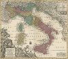 Карта Италии со всеми островами. Nova Totius Italiae cum adjacentibus Majoribus et Minoribus Insulis. 