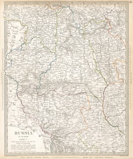 Карта Европейской России (часть 5). Maps of the Society for the Diffusion of Useful Knowledge. Лондон, 1835