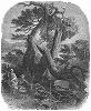 "Гибель детей Ниобы" -- сюжет из древнегреческой мифологии, изображённый на ксилографии, скопированной с полотна кисти валлийского художника Ричарда Уилсона (1714 -- 1782) (The Illustrated London News №112 от 22/06/1844 г.)