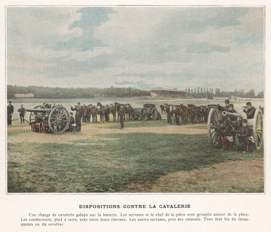 Батарея французской горной артиллерии в позиции для отражения кавалерийской атаки. L'Album militaire. Livraison №7. Artillerie montée. Париж, 1890