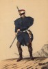 Артиллерист армии Испании в полевой форме образца 1860 года (из альбома литографий L'Espagne militaire, изданного в Париже в 1860 году)
