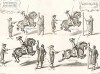 Каприоль -- прыжок лошади на месте и другие элементы манежной выездки, выполняемые под руководством герцога Ньюкасла (из бестселлера XVII века La Methode Nouvelle ... de dresser les Chevaux... герцога Ньюкасла. Антверпен. 1658 год (лист 27))