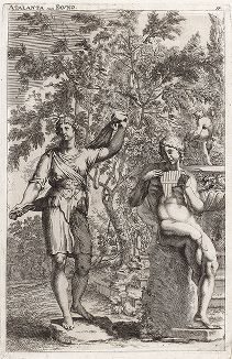Аталанта и Дафнис. Лист из Sculpturae veteris admiranda ... Иоахима фон Зандрарта, Нюрнберг, 1680 год. 