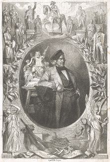 Христиан Даниэль Раух (1777- 1857) - выдающийся немецкий скульптор-классицист. Иллюстрация из № 184 газеты "Воскресный досуг", Санкт-Петербург, 1860-е гг.