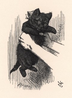 …И в самом деле оказалось, что это просто котёнок! (иллюстрация Джона Тенниела к книге Льюиса Кэрролла «Алиса в Зазеркалье», выпущенной в Лондоне в 1870 году)