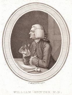 Уильям Хантер (1718-1783) -- выдающийся шотландский врач-акушер (ведущий в Лондоне) и один из основателей современной анатомии,  член Лондонского королевского общества.  