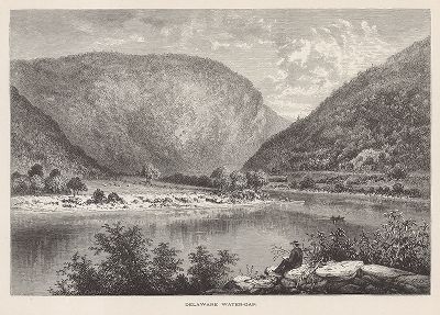 Речные ворота Делавэра. Лист из издания "Picturesque America", т.I, Нью-Йорк, 1872.