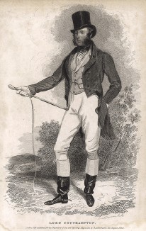 Чарльз Фицрой, 3-й барон Саутгемптон (1804-72), настоящий английский джентльмен, глава Куорна (в 1827-31 гг.) и Графтона (по 1862 г.) - знаменитых охотничьих клубов Великобритании. The New Sporting Magazine. Лондон, 1836