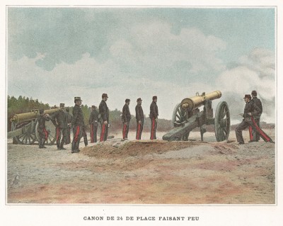 Выстрел орудия калибра 24. L'Album militaire. Livraison №6. Artillerie à pied. Париж, 1890