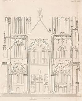 Регенсбургский собор, лист 4. Die Architectur des Mittelalters in Regensburg..., Нюрнберг, 1834-39 гг. 
