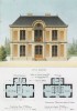 Эскиз дома с аркой над балконом (из популярного у парижских архитекторов 1880-х Nouvelles maisons de campagne...)