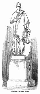 Статуя шотландского живописца Дэвида Уилки (1785 -- 1841 гг.), занявшая своё место в Национальной галерее Лондона, содержащий более 2000 образцов западноевропейской живописи XIII -- начала XX века (The Illustrated London News №90 от 20/01/1844 г.)