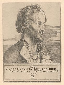 Филипп Меланхтон, сподвижник Лютера. Гравюра Альбрехта Дюрера, выполненная в 1526 году (Репринт 1928 года. Лейпциг)