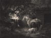 Ферма. Офорт с живописного оригинала Джорджа Морланда. Лондон, 1805