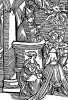 Святой Вольфганг проповедует соблазненным дьяволом. Из "Жития Святого Вольфганга" (Das Leben S. Wolfgangs) неизвестного немецкого мастера. Издал Johann Weyssenburger, Ландсхут, 1515