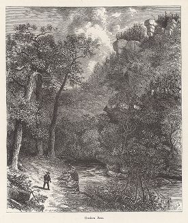 Ущелье Гошен, штат Вирджиния. Лист из издания "Picturesque America", т.I, Нью-Йорк, 1872.