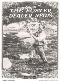 Рыбалка в бурной реке. Обложка фирменного журнала The Foster Dealer News. 