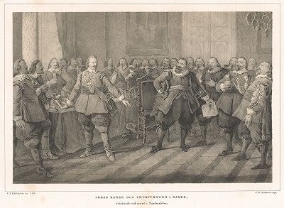 Тридцатилетняя война. Шведский фельдмаршал Йохан Банер на встрече с курфюрстом Саксонским Иоганном-Георгом I. Trettioariga kriget. Стокгольм, 1847