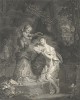 Жертвоприношение Амуру. L'оffrande à l'Аmour (фр.). Гравировал Шарль Макре с живописного оригинала Жана-Батиста Грёза. Париж, 1778