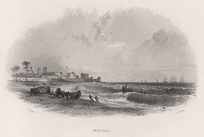 Мадрас (Ченнаи), город на берегу Бенгальского залива, на юге Индии. Gallery of Historical and Contemporary Portraits… Нью-Йорк, 1876
