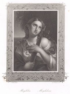 Кающаяся Мария Магдалина, приписываемая кисти Якопо Негретти, он же - Пальма старший. Лейпциг, 1849 год.