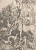 Святой Евстафий, покровитель охотников. Гравюра Альбрехта Дюрера, выполненная ок. 1500 года (Репринт 1928 года. Лейпциг)