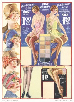 Дамские шелковые чулки и шляпки по моде 1920-х годов. 