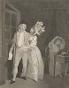 Пикантная сцена с юношей, держащим лотерейные билеты, и двумя дамами. Гравюра по картине Луи Леопольда Буальи. 