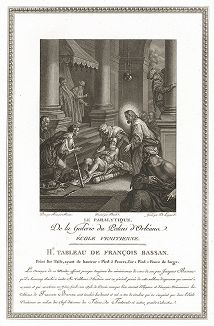 Исцеление расслабленного с живописного оригинала Франческо Бассано. Лист из знаменитого издания Galérie du Palais Royal..., Париж, 1808