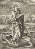 Святая Маргарита Антиохийская. Лист к серии гравюр "Мартиролог святых дев" (Martyrologium Sanctarum Virginum), Париж, ок. 1600 г.