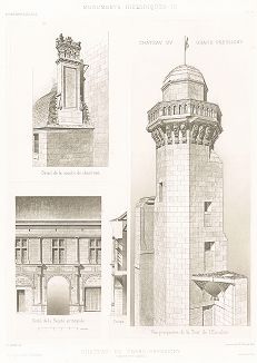Замок Гран-Пресиньи (XII и XVI века), лист 2. Archives de la Commission des monuments historiques, т.3, Париж, 1898-1903. 