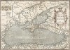 Понт Эвксинский (Черное море). Pontus Euxinus Aequor Iafonio pulfatum remige premum. Составил Абрахам Ортелий. Антверпен, 1590