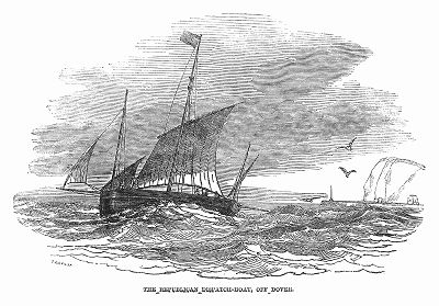 Первое французское республиканское посыльное судно, прибывшее в английский портовый город Дувр с вестью о свершении буржуазно--демократической Революции 1848 году во Франции (The Illustrated London News №305&306 от 04/03/1848 г.)