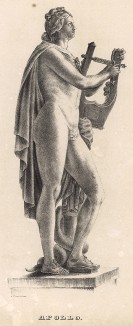 Статуя Аполлона работы скульптора Бенедикта Эрланда Фогельберга (1787-1854). Stockholm forr och NU. Стокгольм, 1837