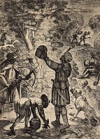 Ловля птиц на свет. Из первого (1622 г.) издания работы итальянского натуралиста Д.Олины (1585-1645) Uccelliera overo discorso della natura, e proprieta di diversi uccelli, e in particolare di que' che cantano…