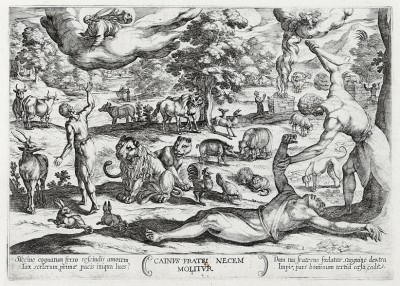 Каин, убивающий Авеля (из работы Testamento vecchio (лат.), изданной в Риме в 1660 году)