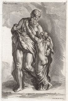 Пан и Природа. Лист из Sculpturae veteris admiranda ... Иоахима фон Зандрарта, Нюрнберг, 1680 год. 