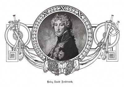 Фридрих Людвиг Христиан Гогенцоллерн (1772-1806) - принц прусский, ген.-лейтенант, композитор, почитатель и подражатель Людвига ван Бетховена (принцу посвящен Третий концерт для фортепиано с оркестром). Убит в сражении при Заальфельде 10 октября 1806 г.