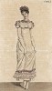 Платье из тюля, украшенное по низу оборочками и цветами. Из первого французского журнала мод эпохи ампир Journal des dames et des modes, Париж, 1813. Модель № 1294